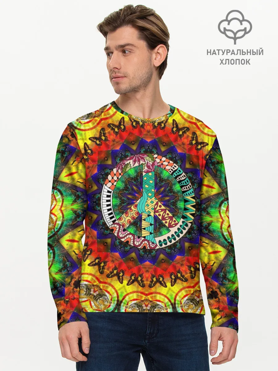 Мужской лонгслив базовый / Хиппи