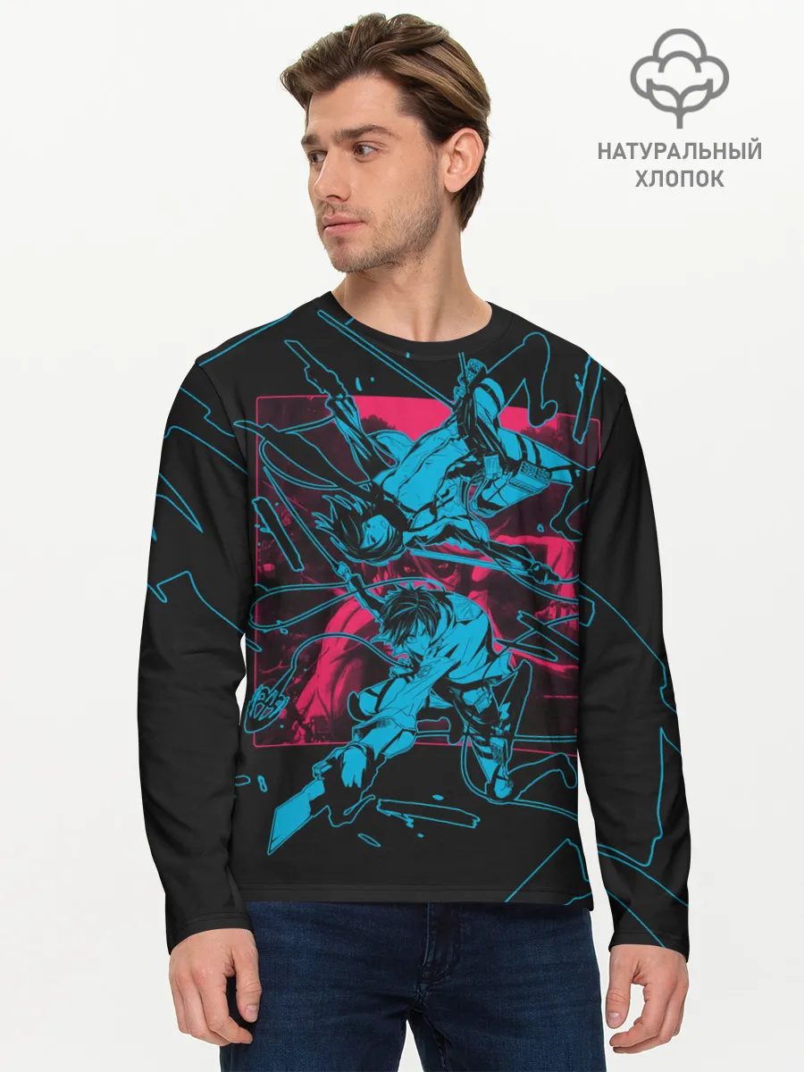Мужской лонгслив базовый / Схватка против Титанов