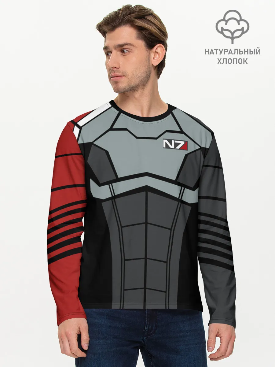 Мужской лонгслив базовый / КОСТЮМ N7 | MASS EFFECT N7 | МАСС ЭФФЕКТ Н7
