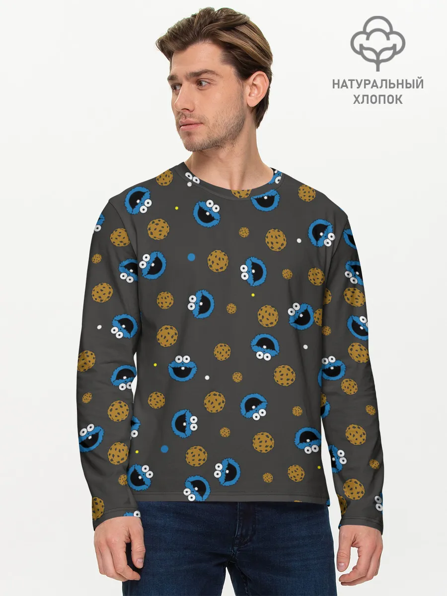Мужской лонгслив базовый / Cookie Monster