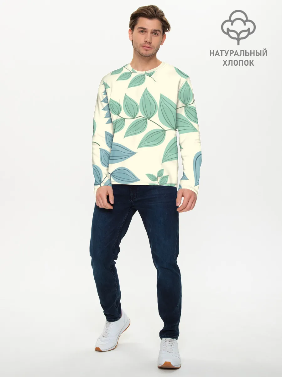 Мужской лонгслив базовый / Цветы
