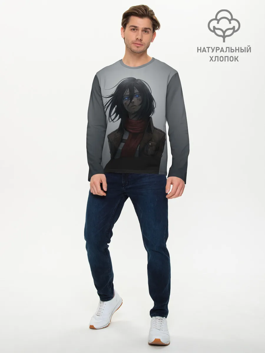 Мужской лонгслив базовый / Микаса Аккерман