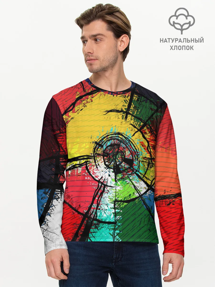 Мужской лонгслив базовый / Центрифуга красок