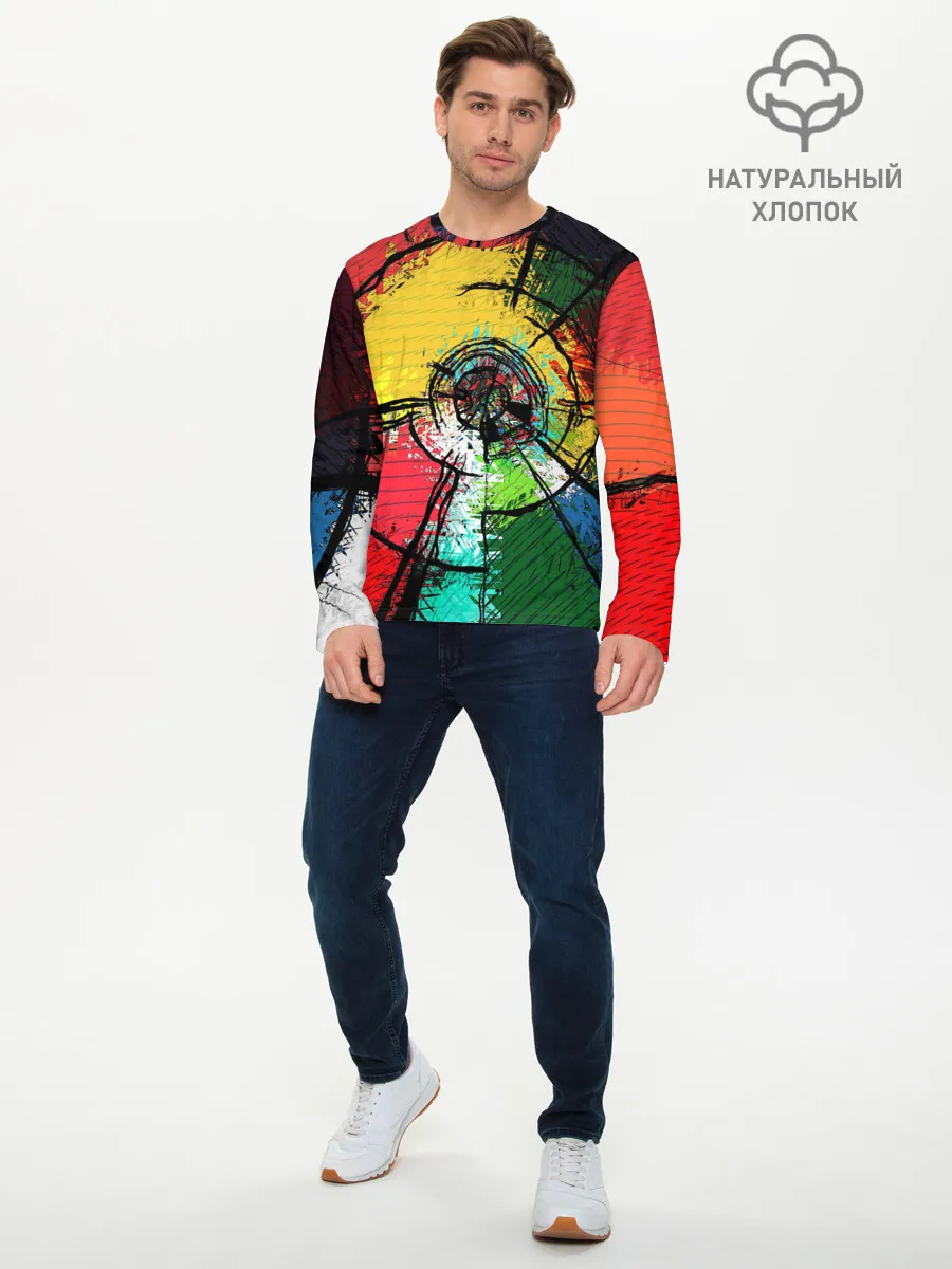 Мужской лонгслив базовый / Центрифуга красок