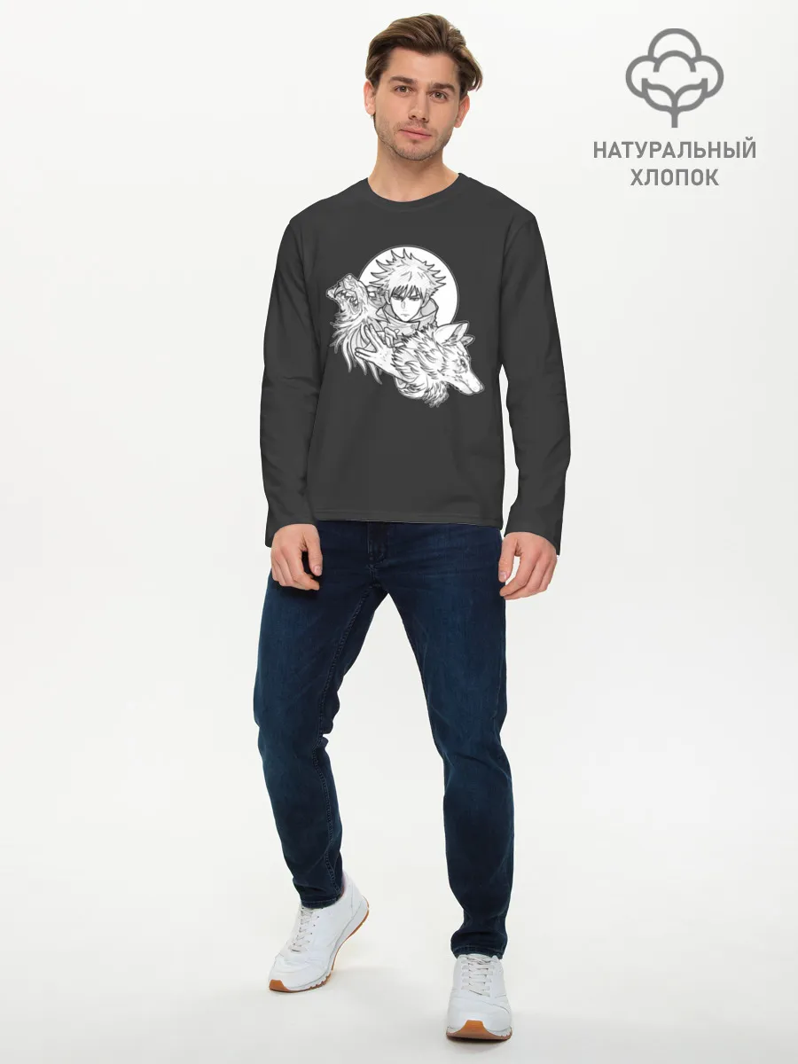Мужской лонгслив базовый / Megumi с волком