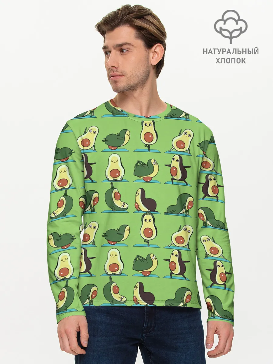 Мужской лонгслив базовый / Авокадо | Зарядка