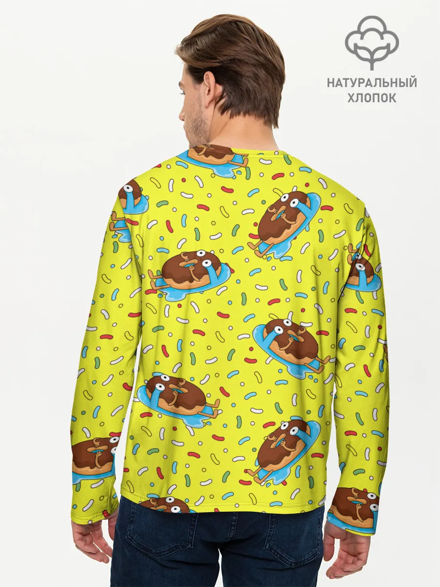 Мужской лонгслив базовый / Плачущий пончик