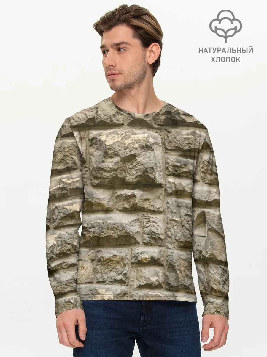 Мужской лонгслив базовый / Неровные блоки