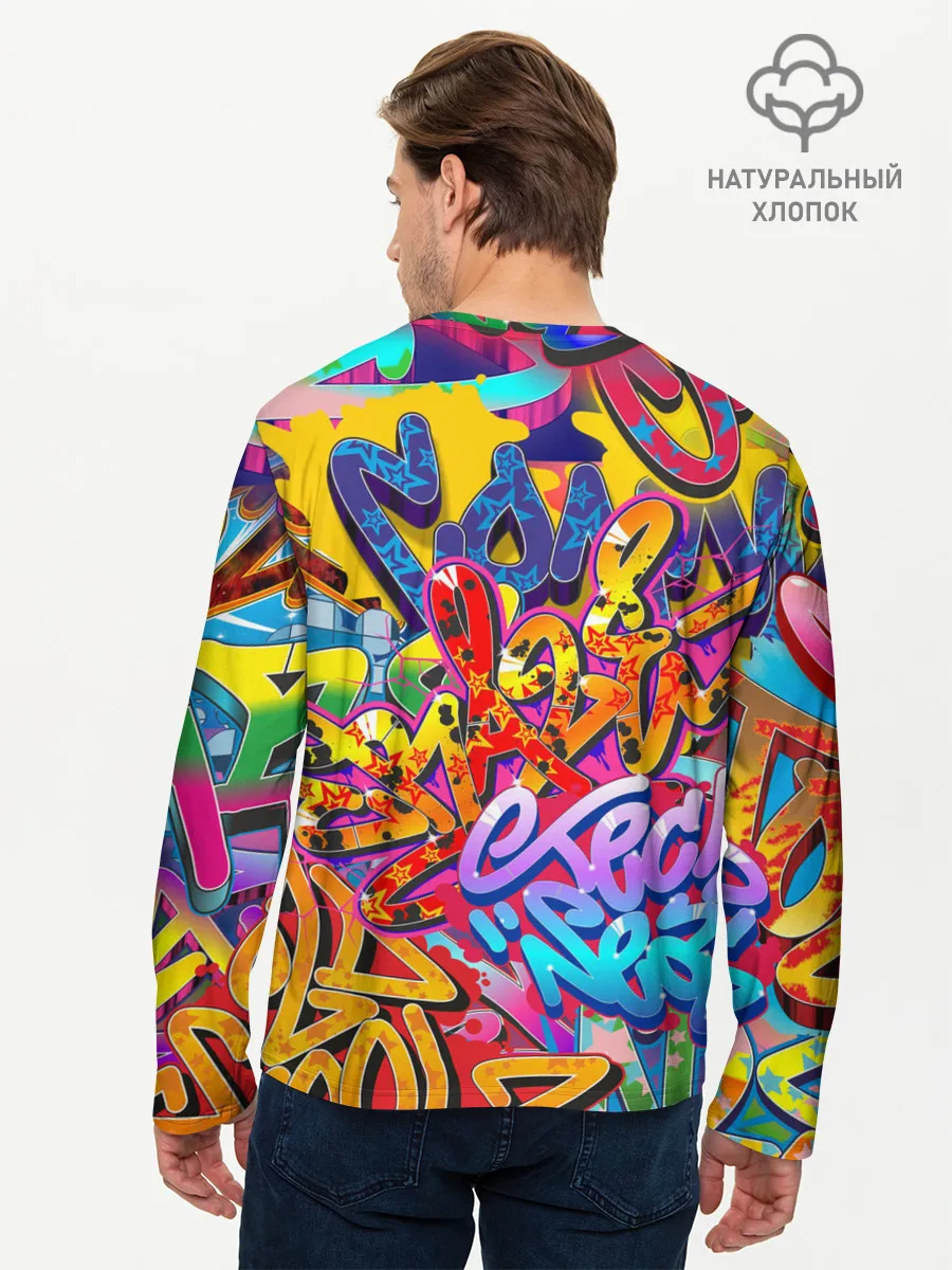 Мужской лонгслив базовый / Граффити