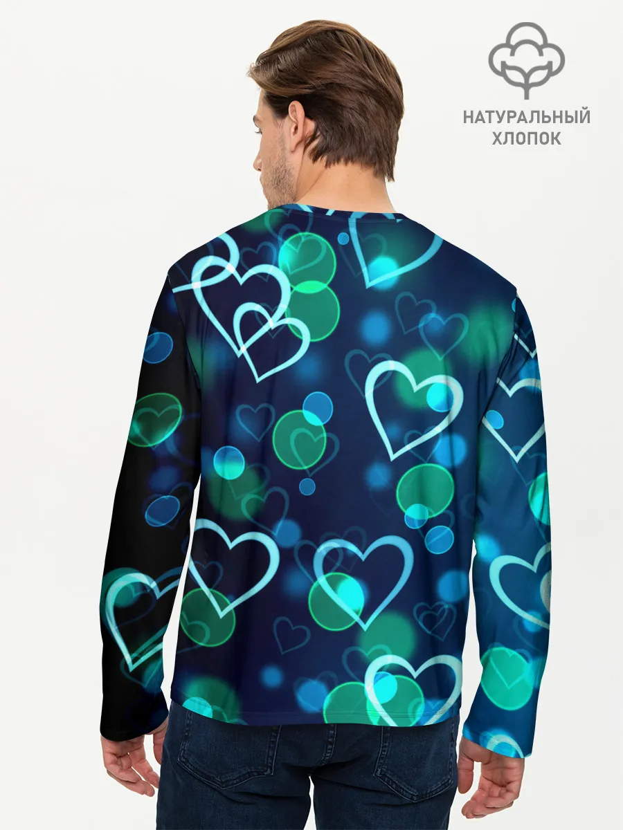 Мужской лонгслив базовый / Сердца