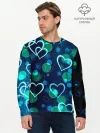 Мужской лонгслив базовый / Сердца