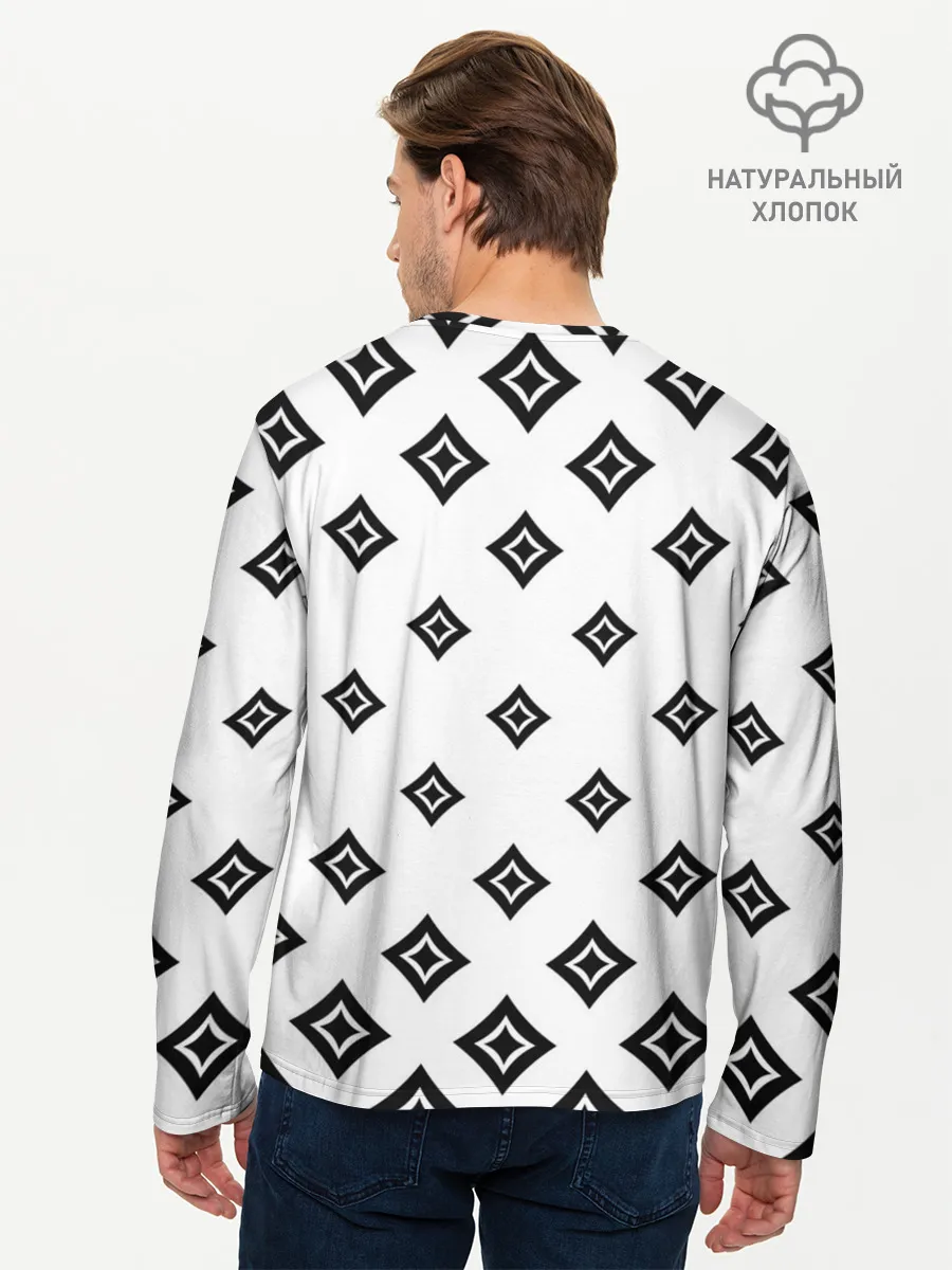 Мужской лонгслив базовый / Ромб в ромбе