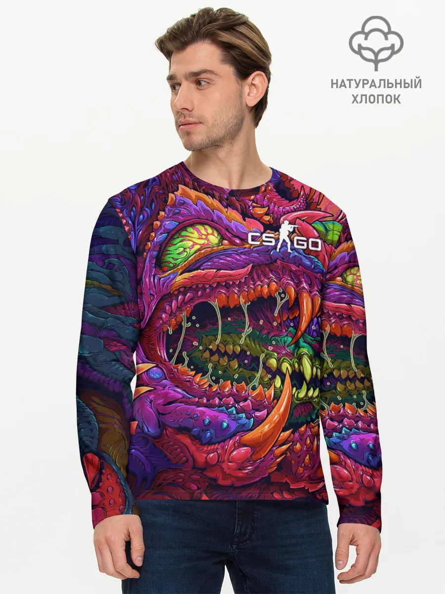 Мужской лонгслив базовый / CS GO | Hyper Beast
