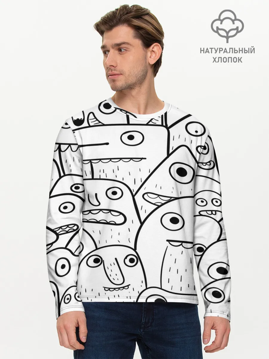 Мужской лонгслив базовый / Рожицы