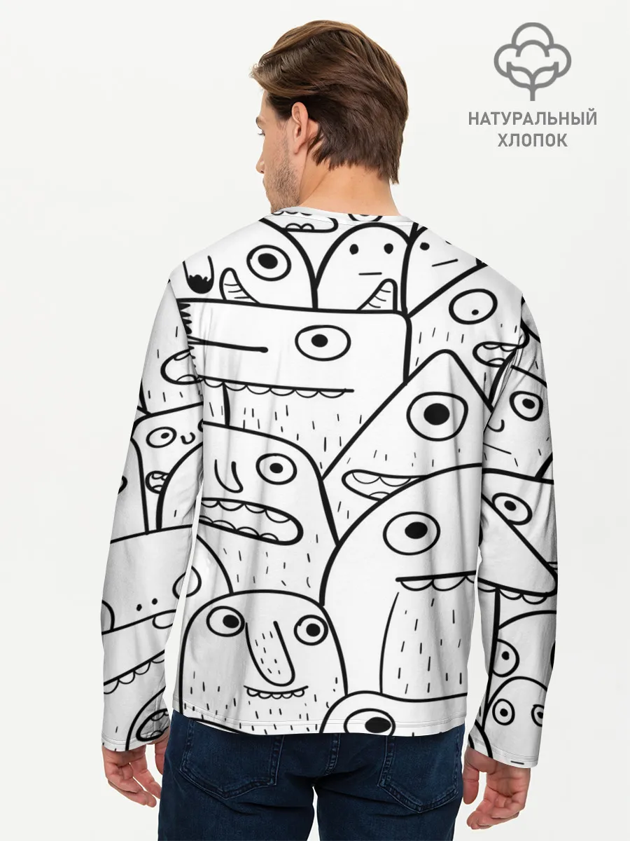 Мужской лонгслив базовый / Рожицы