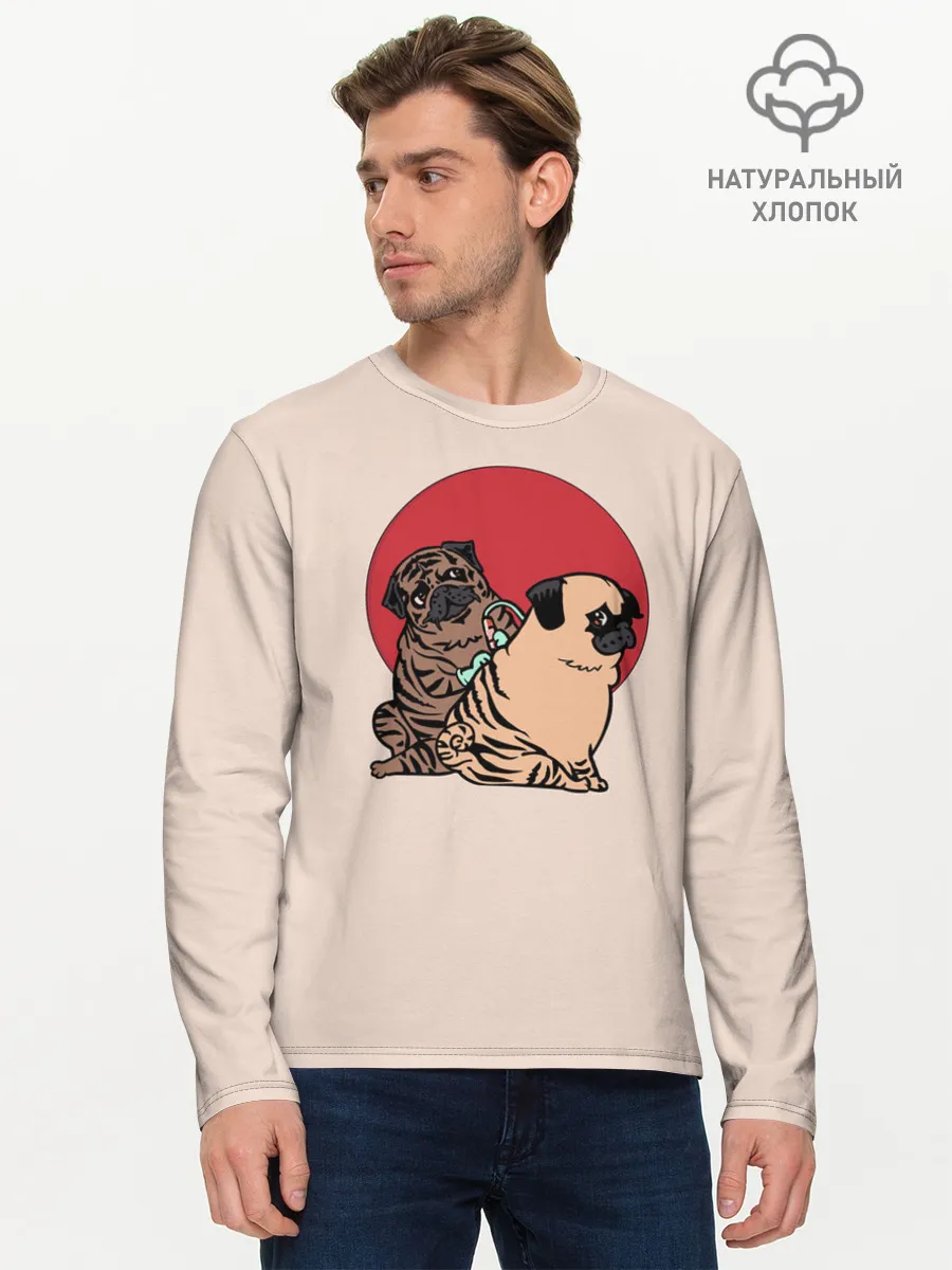 Мужской лонгслив базовый / Мопсы | Тату мастер