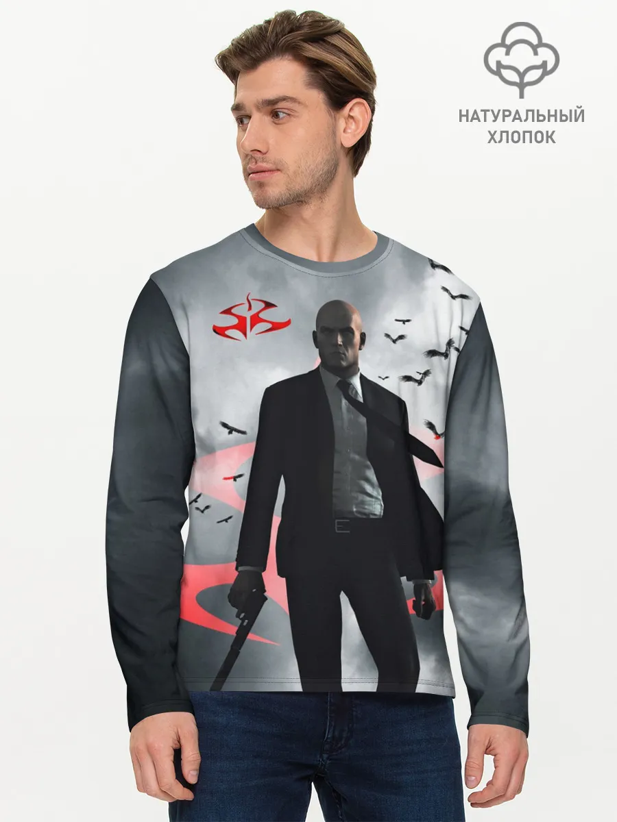 Мужской лонгслив базовый / Hitman | Агент 47