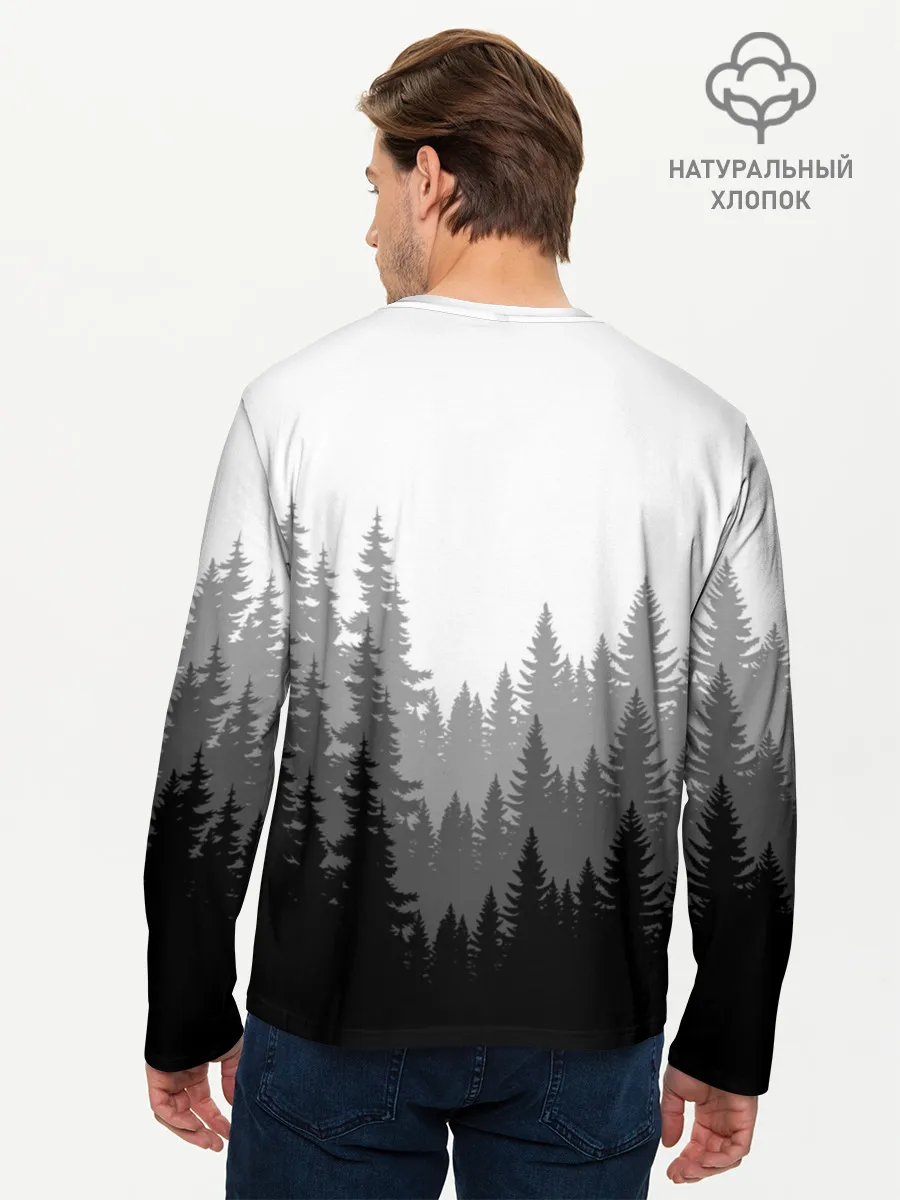 Мужской лонгслив базовый / Темный Лес