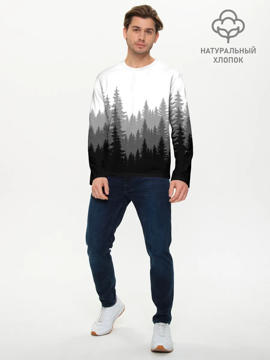Мужской лонгслив базовый / Темный Лес