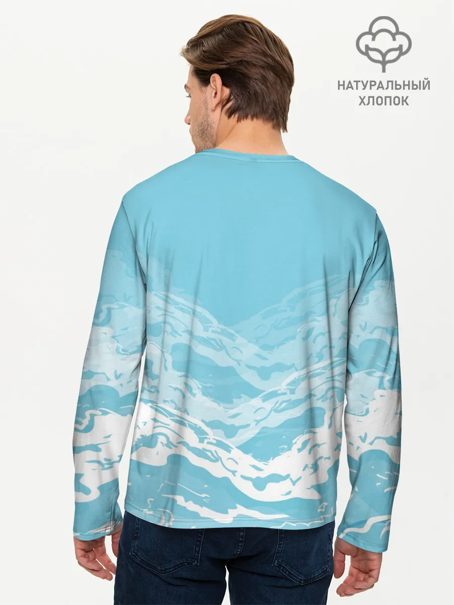 Мужской лонгслив базовый / Волны