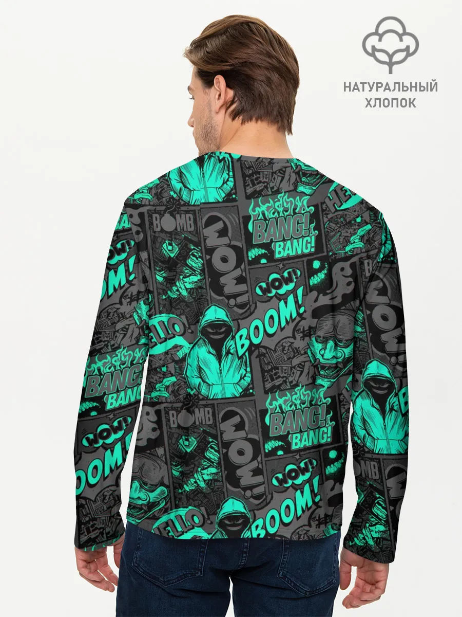 Мужской лонгслив базовый / Comics Style