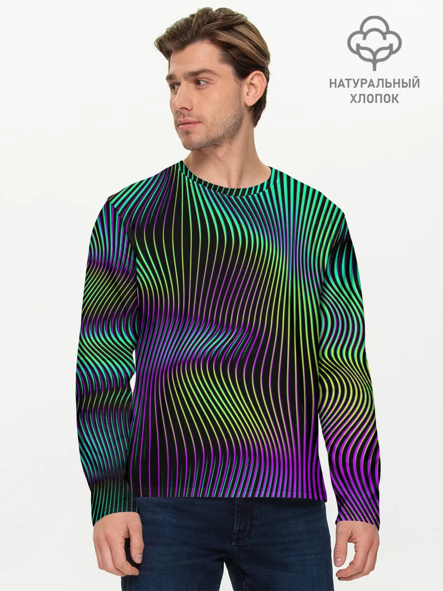 Мужской лонгслив базовый / Современная абстракция