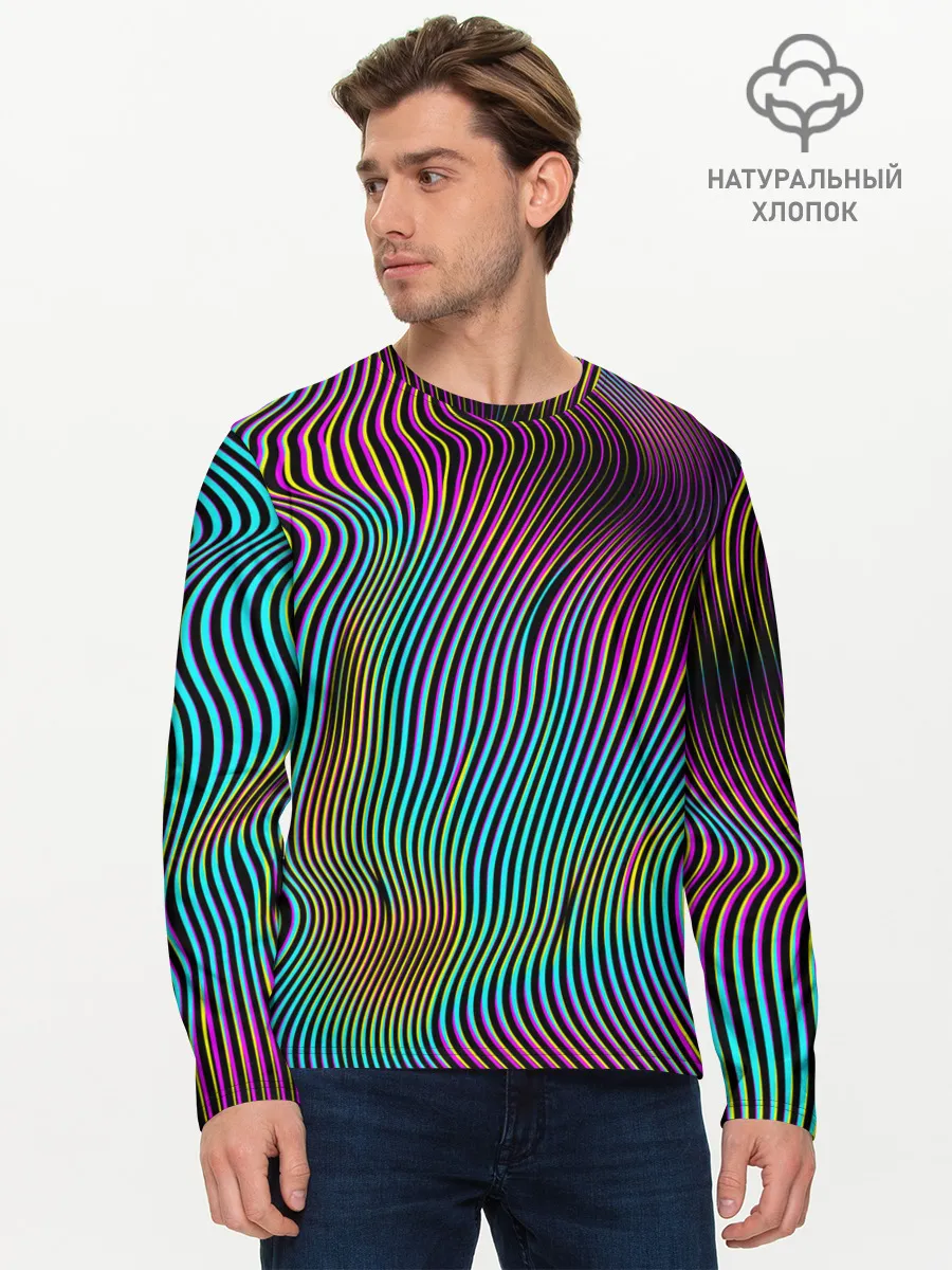 Мужской лонгслив базовый / Современная абстракция