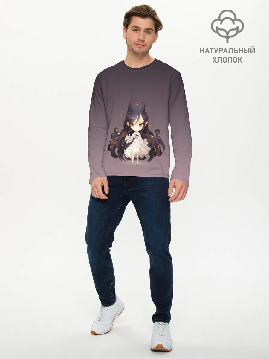 Мужской лонгслив базовый / демоница волосы змеи милашка