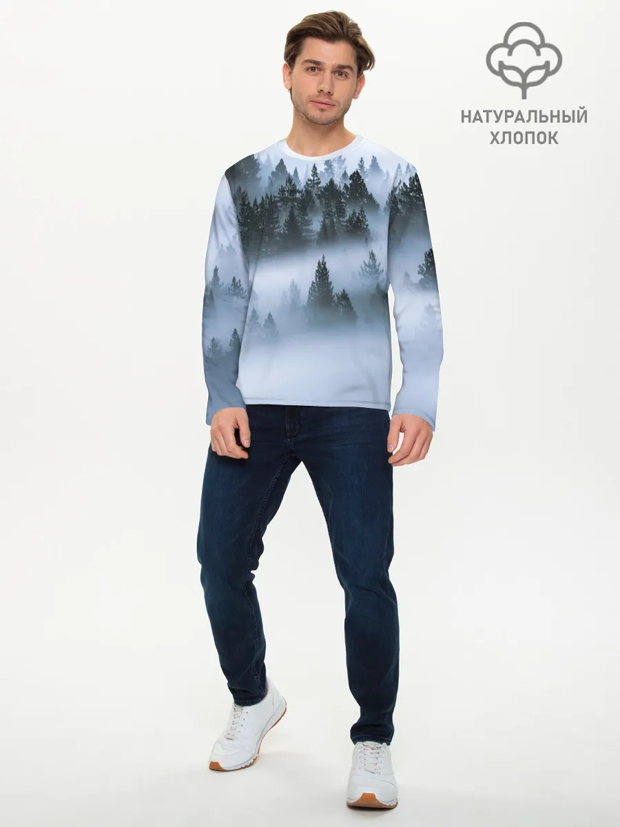 Мужской лонгслив базовый / Сумеречный лес