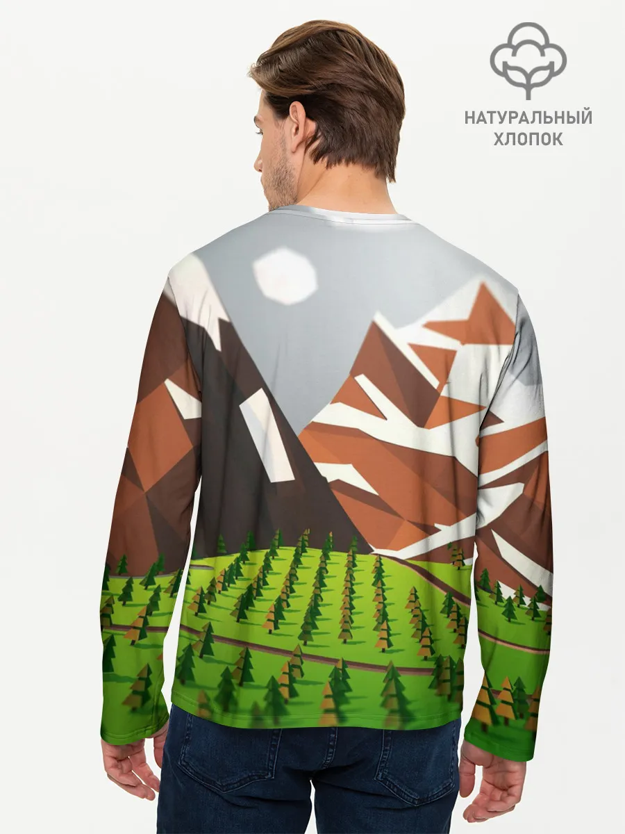 Мужской лонгслив базовый / Горы
