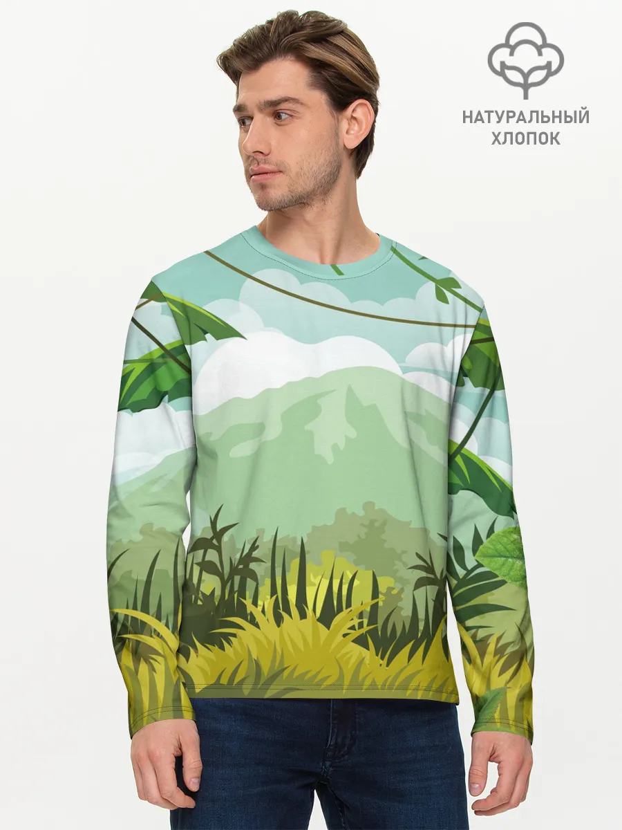 Мужской лонгслив базовый / Тропики