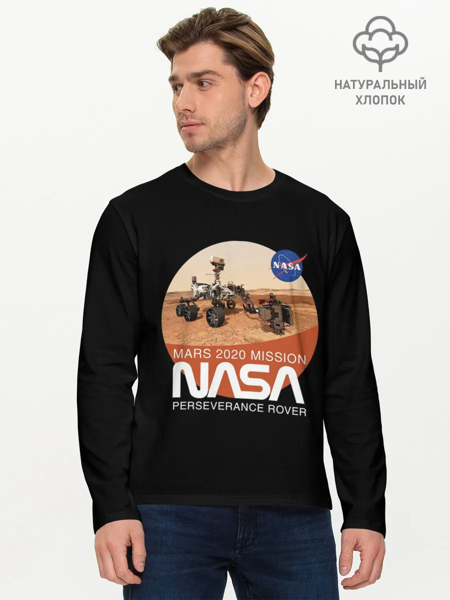 Мужской лонгслив базовый / NASA - Perseverance
