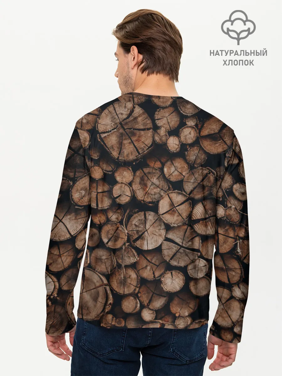 Мужской лонгслив базовый / Бревна