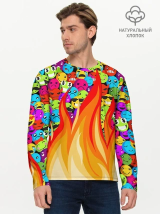 Мужской лонгслив базовый / SLAVA MARLOW - Смайлики