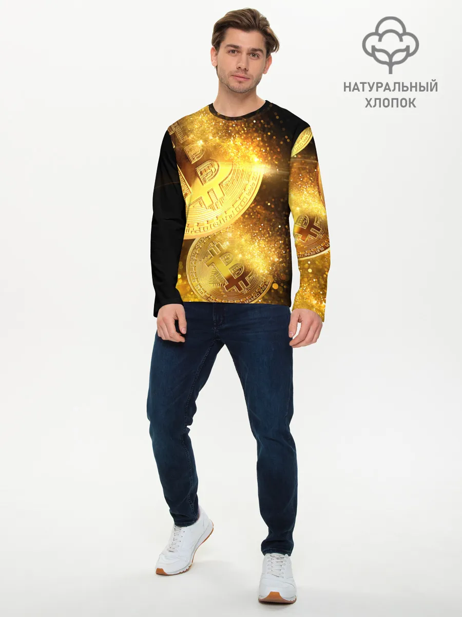 Мужской лонгслив базовый / БИТКОИН ЗОЛОТО | BITCOIN GOLD