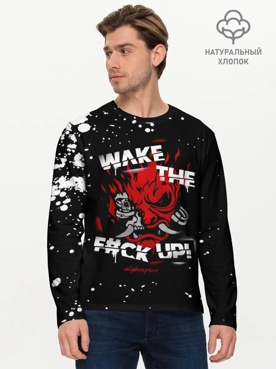 Мужской лонгслив базовый / WAKE THE F#CK UP!