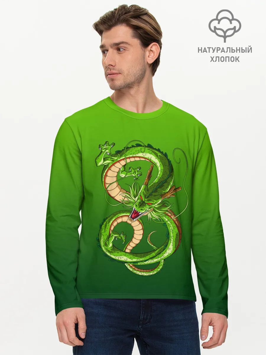 Мужской лонгслив базовый / земляной анимешный дракон
