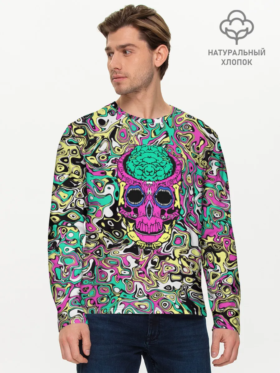 Мужской лонгслив базовый / Череп