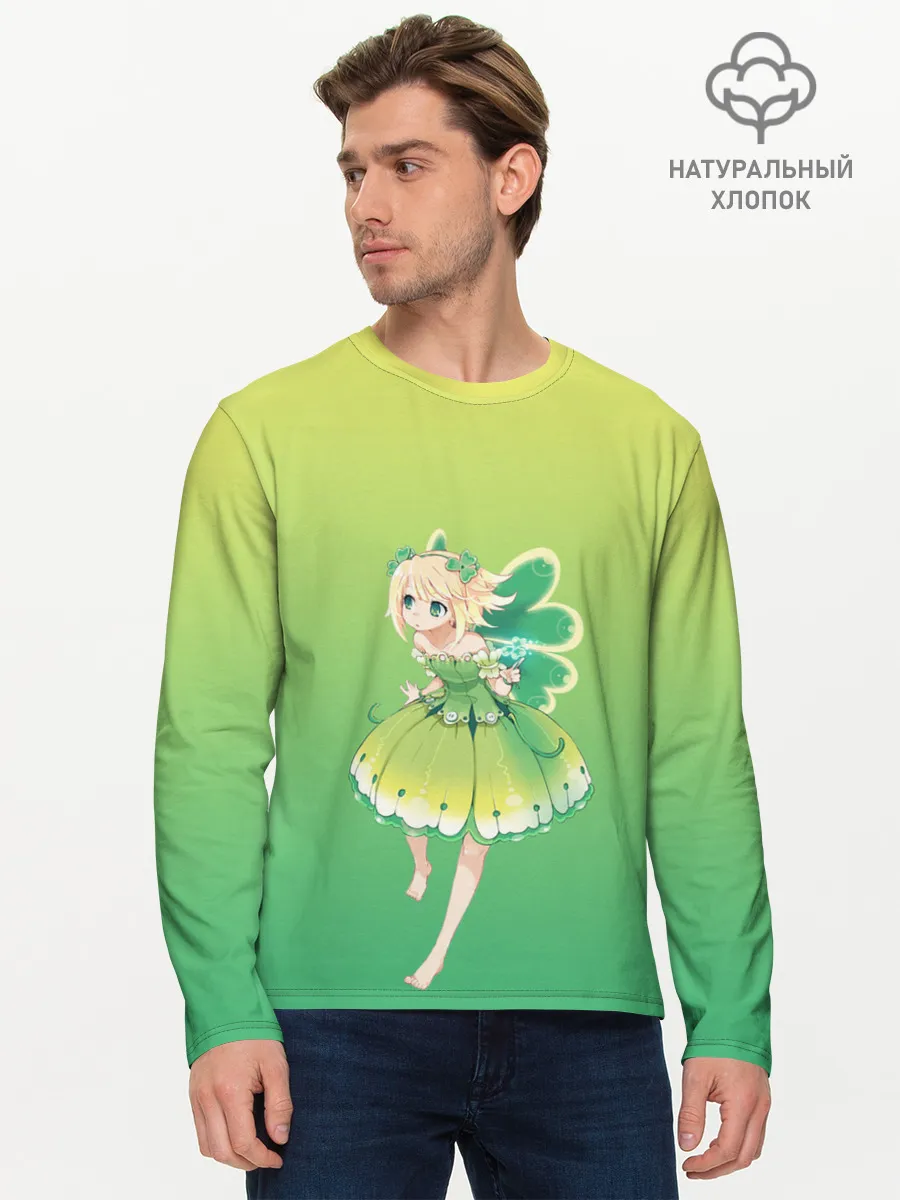 Мужской лонгслив базовый / Фея клевера