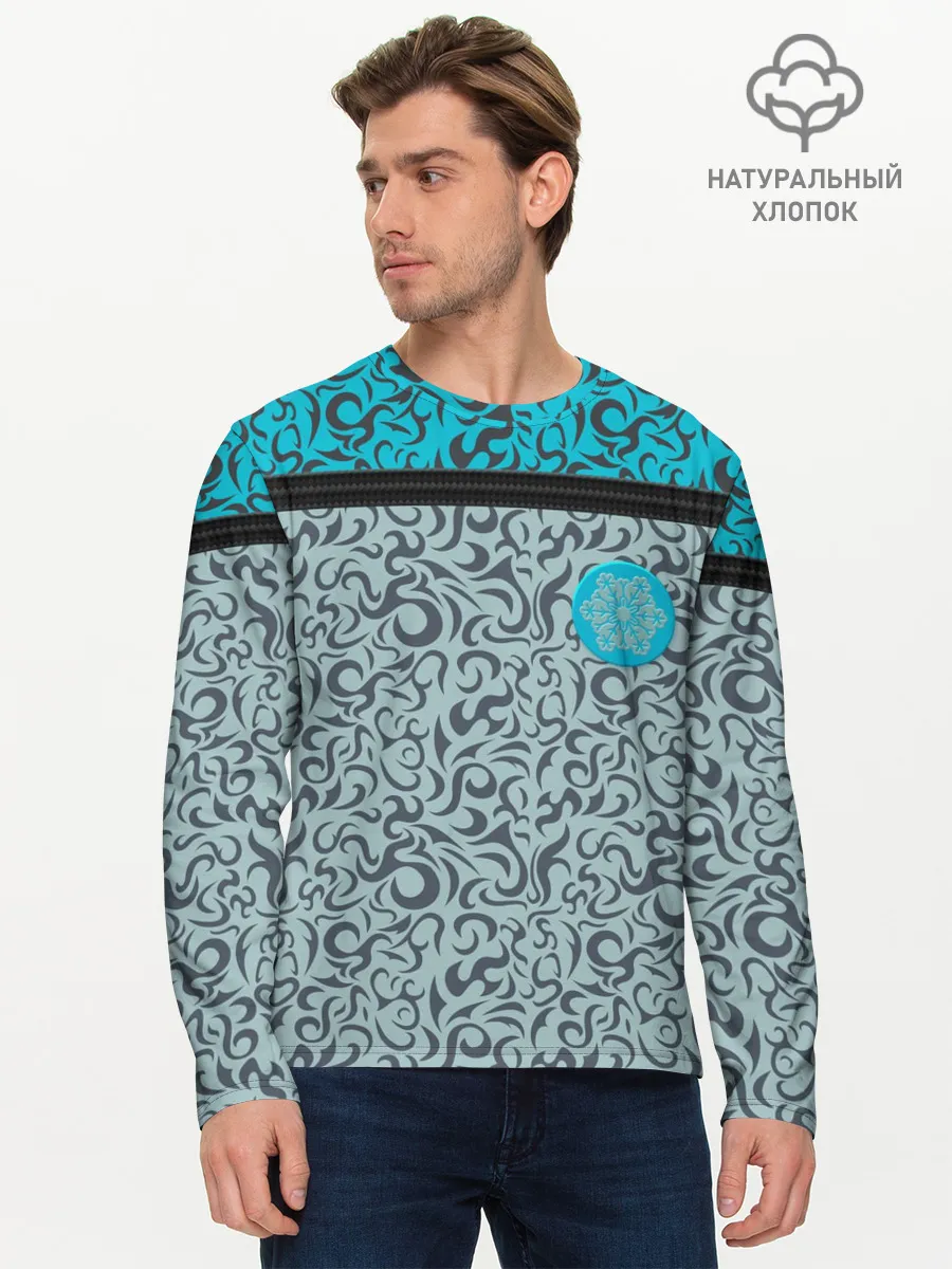 Мужской лонгслив базовый / Снежный вихрь