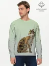 Мужской лонгслив базовый / дикий кот оцелот