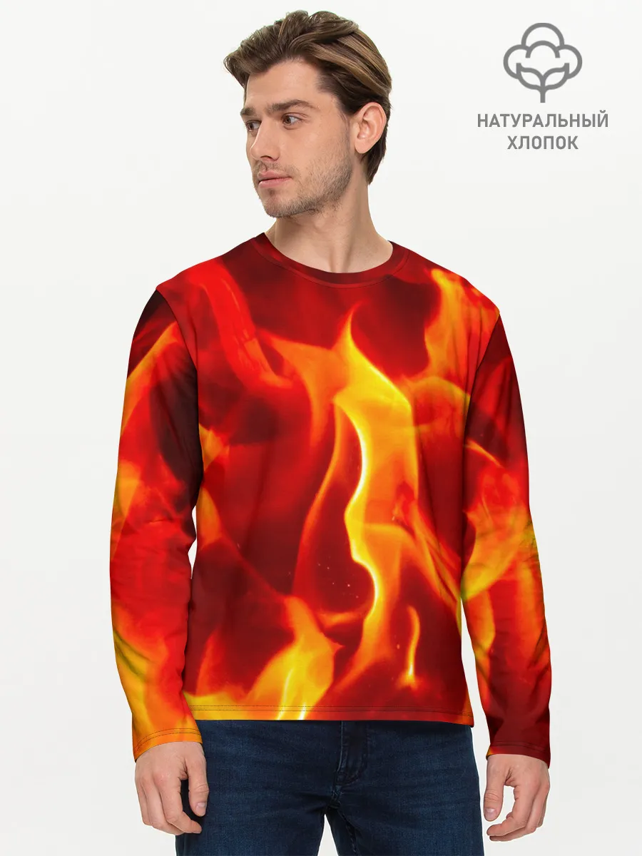 Мужской лонгслив базовый / Пламенный
