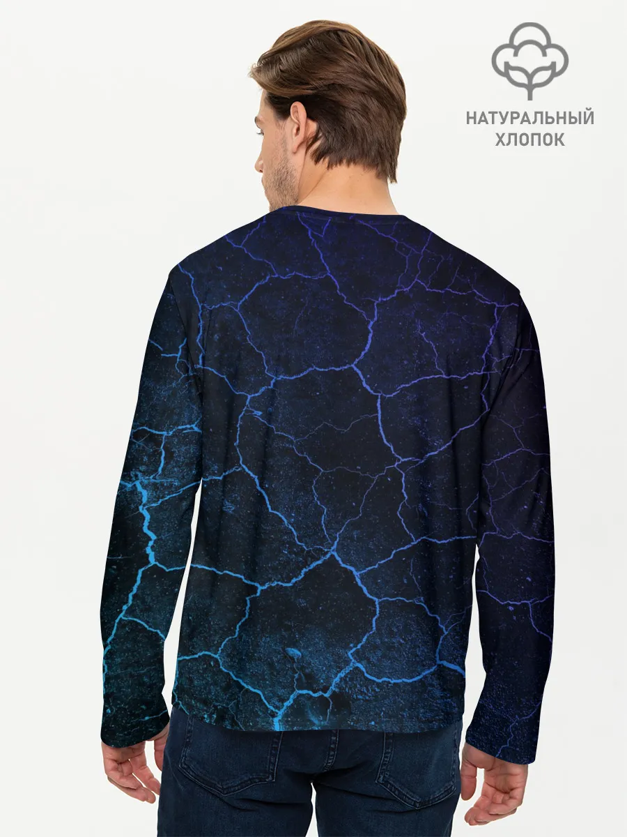 Мужской лонгслив базовый / НЕОНОВЫЕ ТРЕЩИНЫ | NEON CRACKS