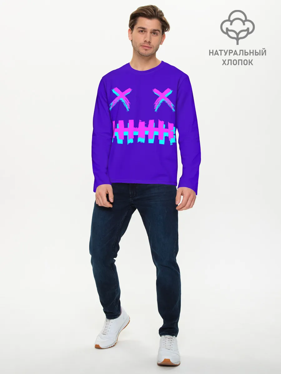 Мужской лонгслив базовый / CYBERSTYLE PURPLE EVIL