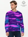 Мужской лонгслив базовый / CYBERSTYLE NEON CAMOUFLAGE