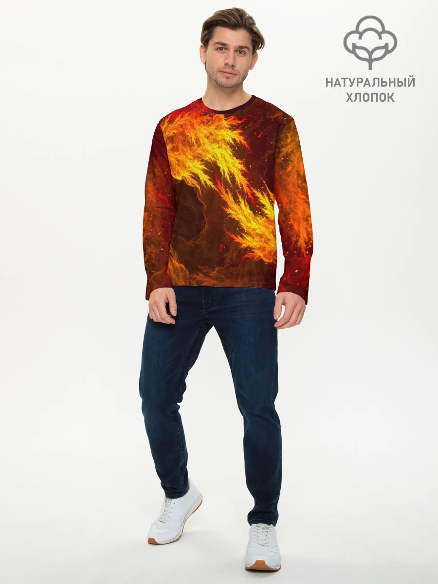 Мужской лонгслив базовый / Битва огней