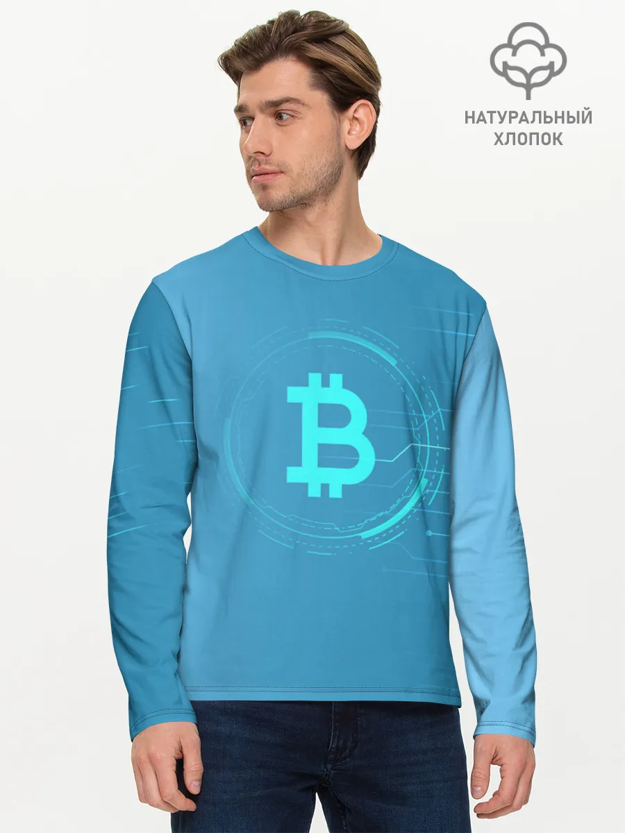 Мужской лонгслив базовый / Bitcoin