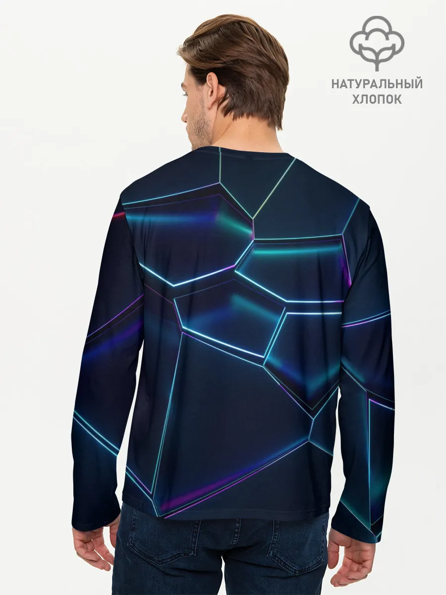 Мужской лонгслив базовый / 3D ПЛИТЫ | НЕОНОВЫЕ ПЛИТЫ