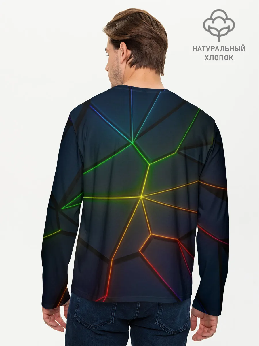 Мужской лонгслив базовый / НЕОНОВЫЕ ПЛИТЫ | 3D ПЛИТЫ