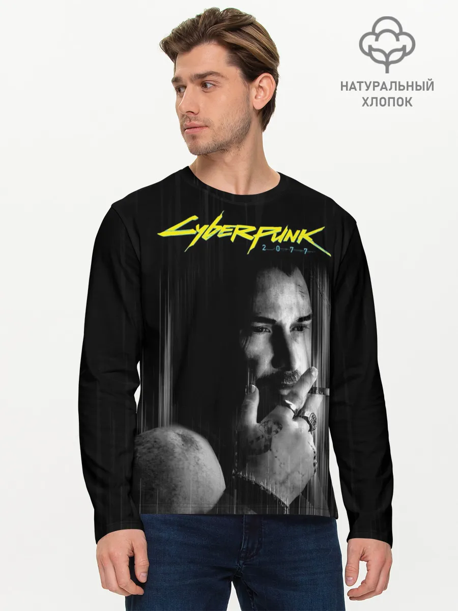Мужской лонгслив базовый / Cyberpunk 2077 | Джонни